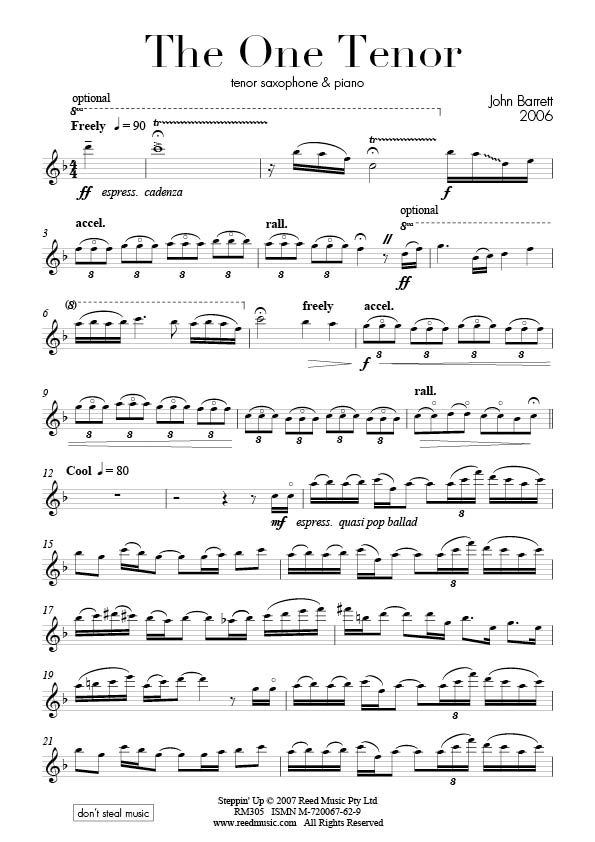 Jogo de Cartas (for Tenor Sax and Piano) Sheet Music | Brandon Nelson |  Tenor Sax and Piano