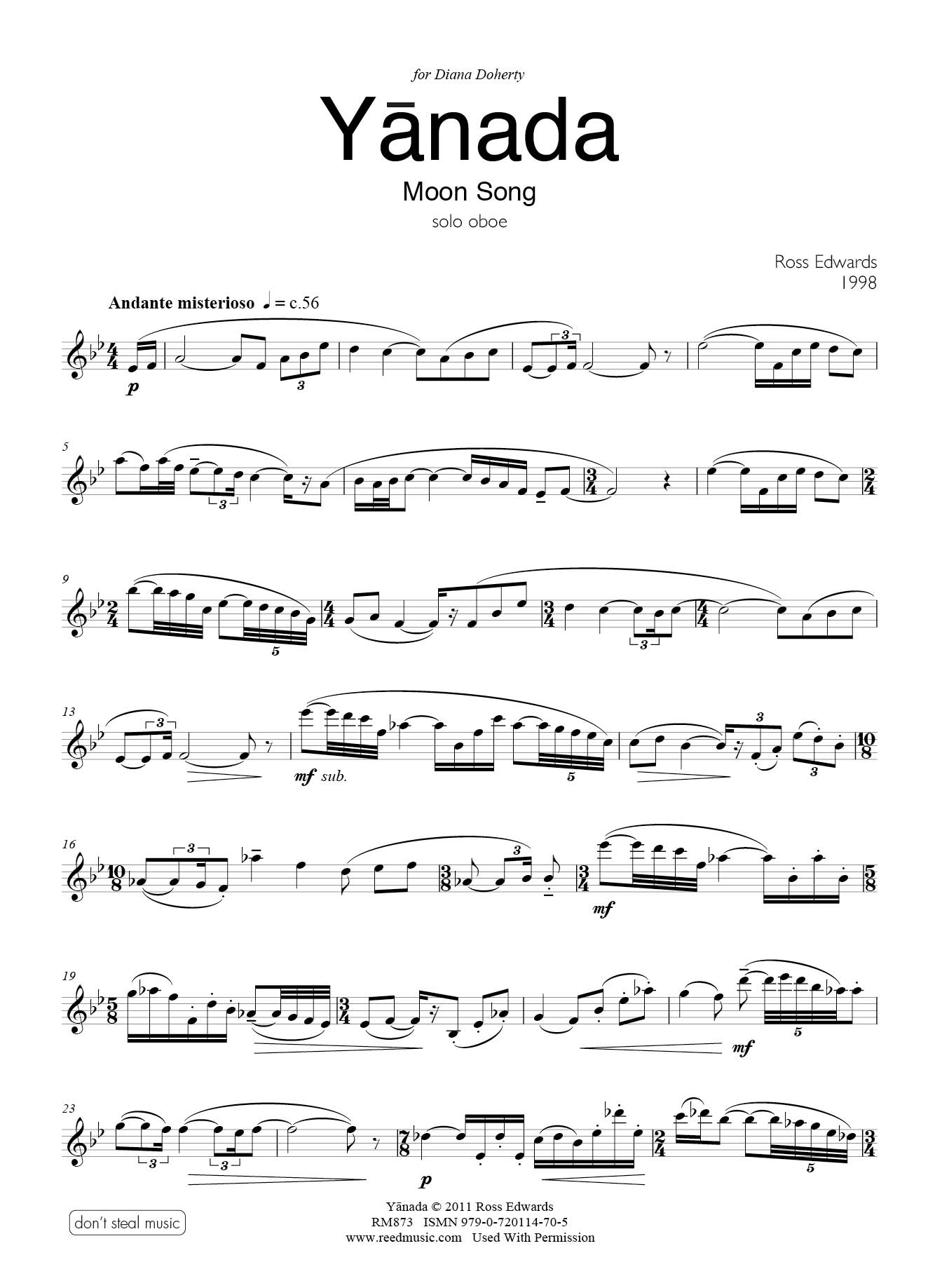 Hide And Seek - Yandere Song (Oboe) Sheet music for Oboe (Solo